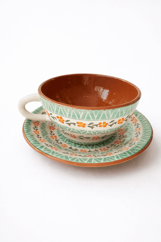 Juego de taza y plato de la colección el jardín de Portugal