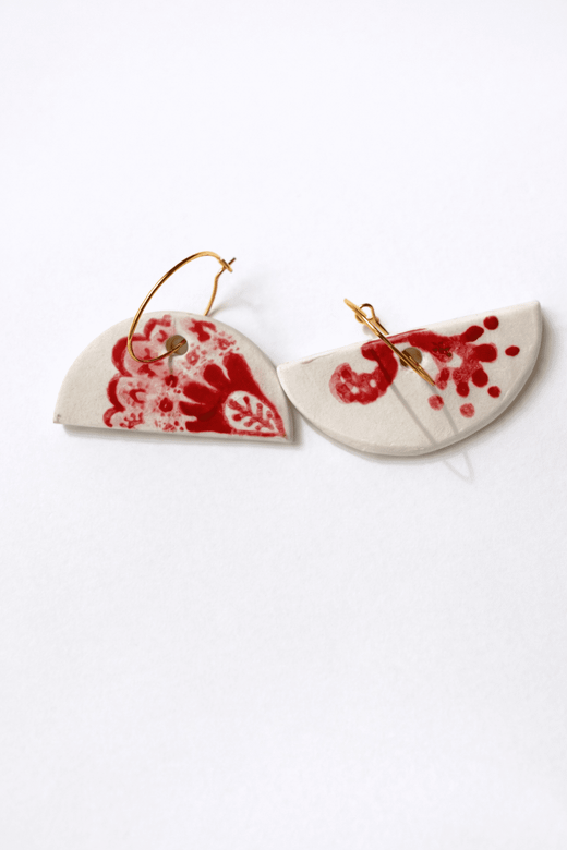 Pendientes de porcelana pintados a mano