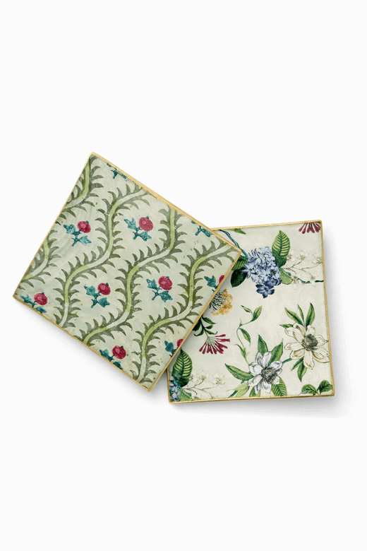 Platos decorativos cuadrados decoupage