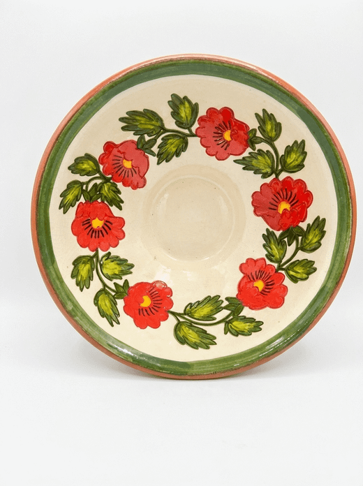preciosa ensaladera con flores pintadas a mano