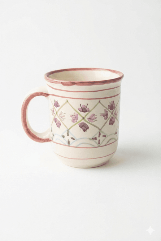 Taza de cerámica pintada a mano
